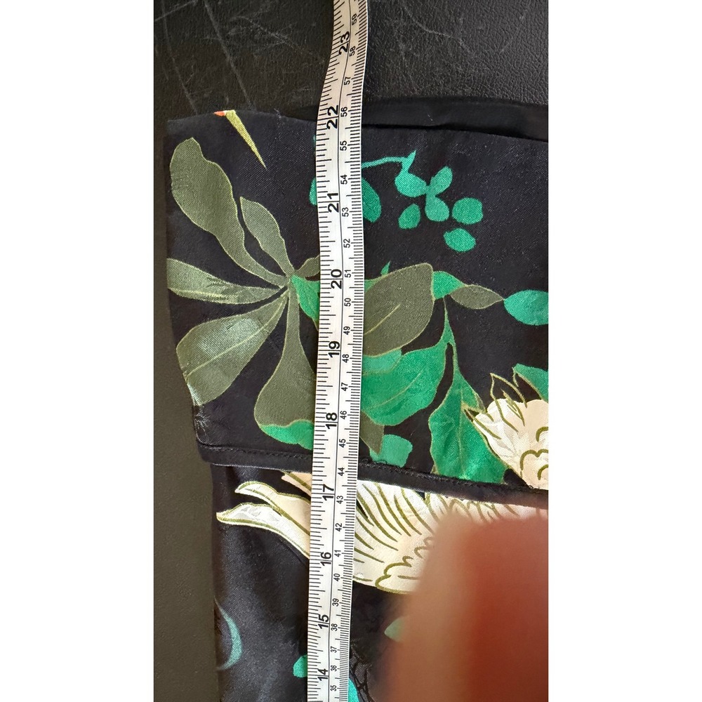 Zara Oriental Crane Floral Satin Mini Dress Large Cheongsam Qipao Mandarin - Picture 16 of 16